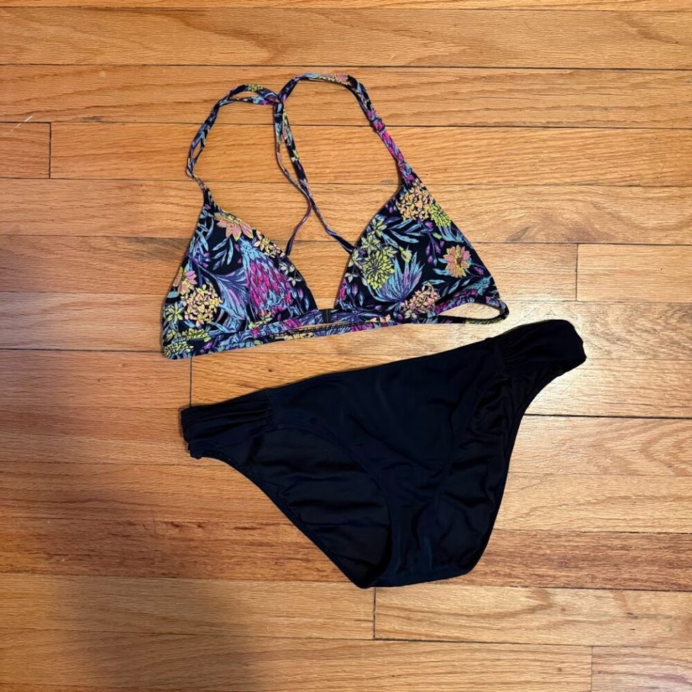 Tropical Pattern Strappy Bikini